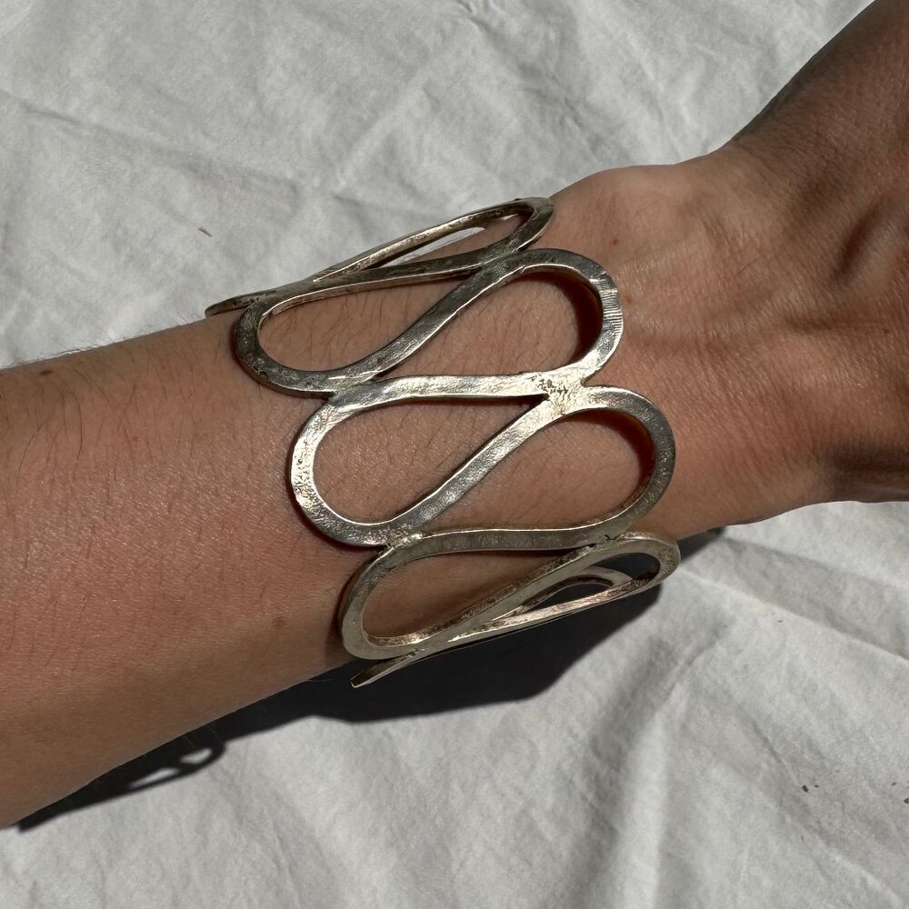 Vintage Looped Vining Swirl Cuff Bracelet